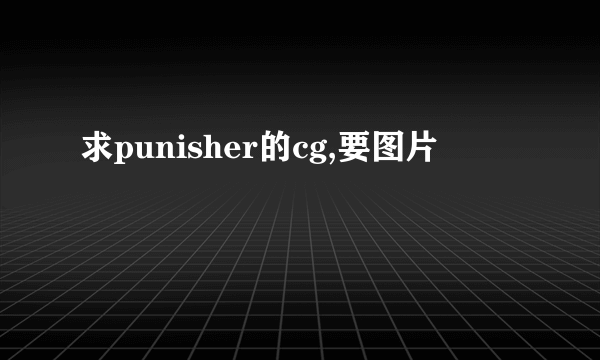 求punisher的cg,要图片