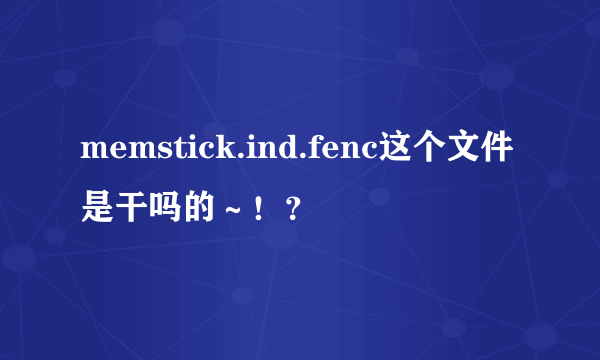 memstick.ind.fenc这个文件是干吗的～！？