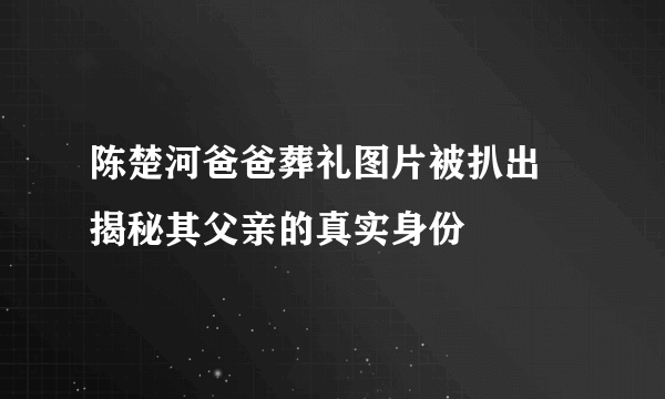 陈楚河爸爸葬礼图片被扒出 揭秘其父亲的真实身份