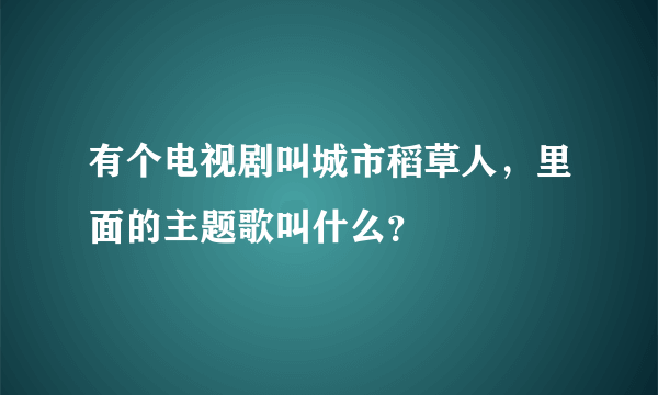 有个电视剧叫城市稻草人，里面的主题歌叫什么？