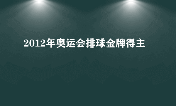 2012年奥运会排球金牌得主