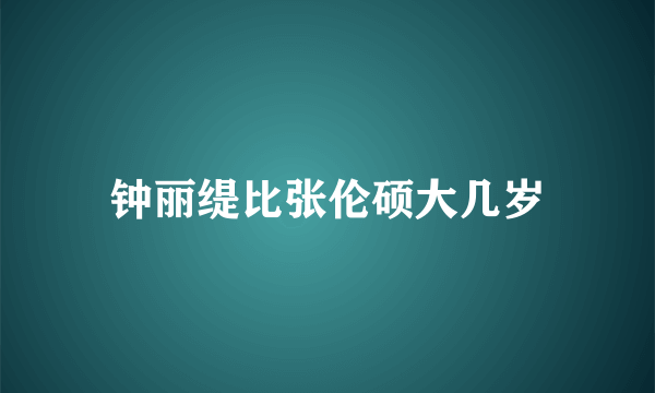 钟丽缇比张伦硕大几岁