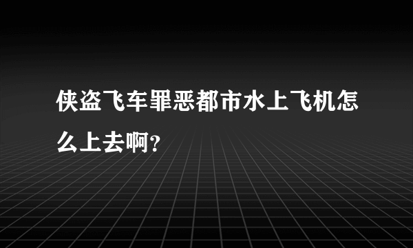 侠盗飞车罪恶都市水上飞机怎么上去啊？