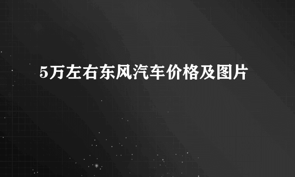 5万左右东风汽车价格及图片