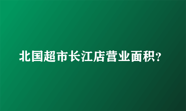 北国超市长江店营业面积？