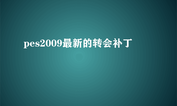 pes2009最新的转会补丁