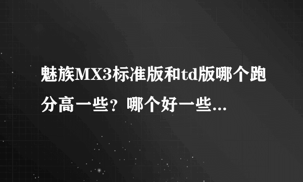 魅族MX3标准版和td版哪个跑分高一些？哪个好一些？哪个比较受欢迎？