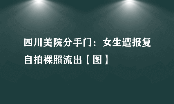 四川美院分手门：女生遭报复自拍裸照流出【图】