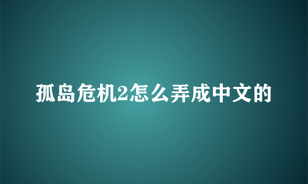 孤岛危机2怎么弄成中文的