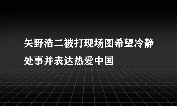 矢野浩二被打现场图希望冷静处事并表达热爱中国