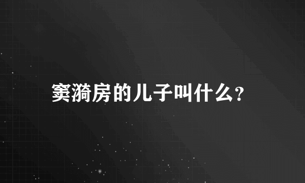 窦漪房的儿子叫什么？