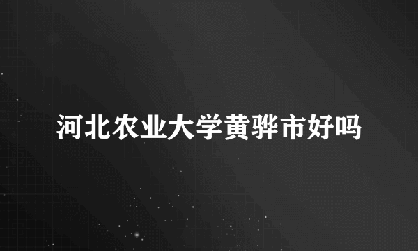 河北农业大学黄骅市好吗