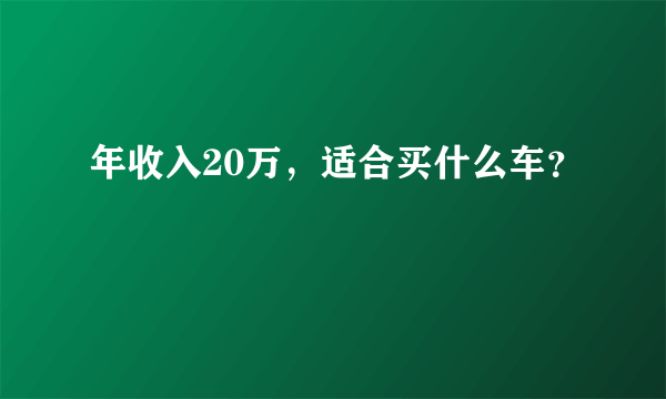 年收入20万，适合买什么车？