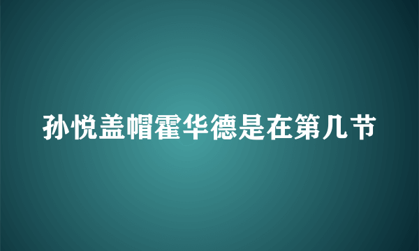 孙悦盖帽霍华德是在第几节