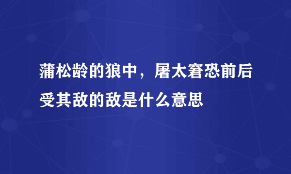 蒲松龄的狼中，屠太窘恐前后受其敌的敌是什么意思