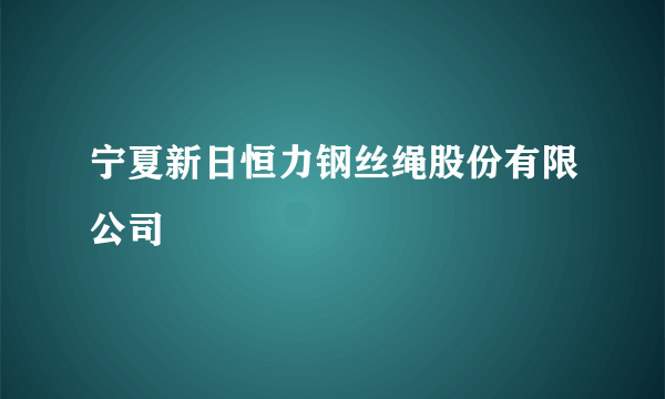 宁夏新日恒力钢丝绳股份有限公司