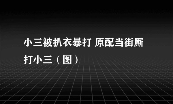 小三被扒衣暴打 原配当街厮打小三（图）