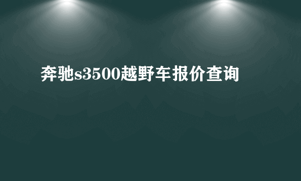 奔驰s3500越野车报价查询