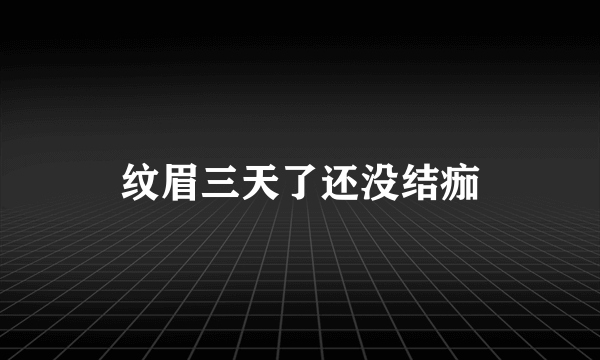 纹眉三天了还没结痂