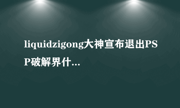 liquidzigong大神宣布退出PSP破解界什么真的吗？