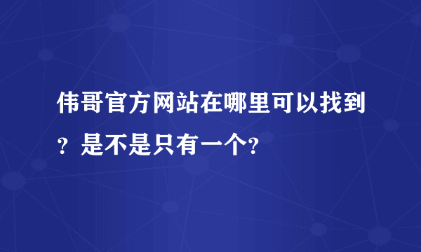 伟哥官方网站在哪里可以找到？是不是只有一个？