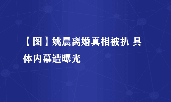 【图】姚晨离婚真相被扒 具体内幕遭曝光