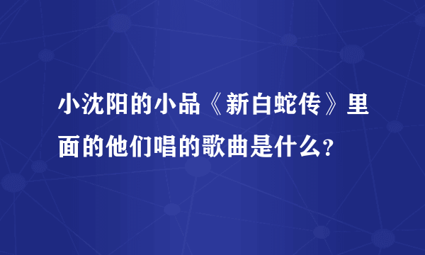 小沈阳的小品《新白蛇传》里面的他们唱的歌曲是什么？