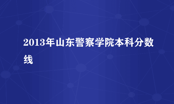 2013年山东警察学院本科分数线