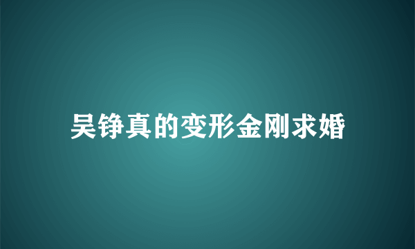 吴铮真的变形金刚求婚