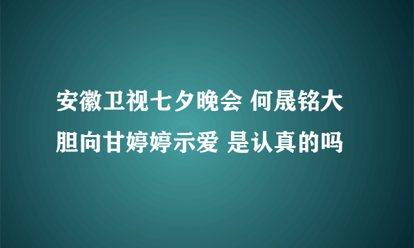 安徽卫视七夕晚会 何晟铭大胆向甘婷婷示爱 是认真的吗