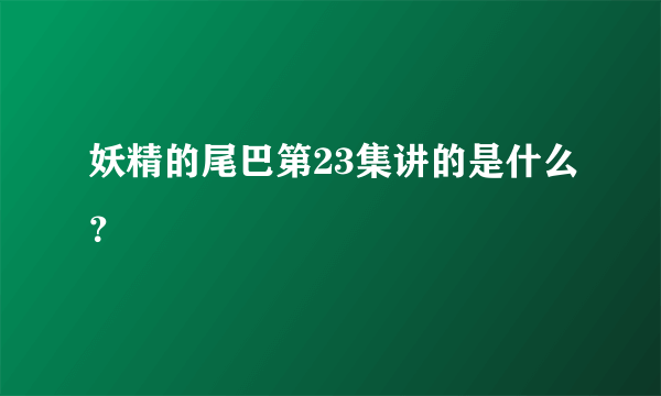 妖精的尾巴第23集讲的是什么？