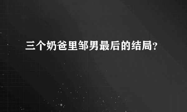 三个奶爸里邹男最后的结局？