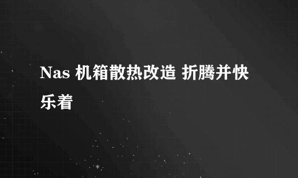 Nas 机箱散热改造 折腾并快乐着