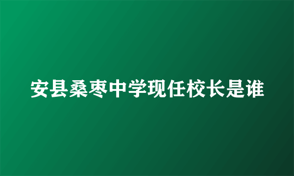 安县桑枣中学现任校长是谁