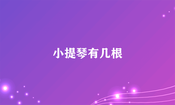 小提琴有几根