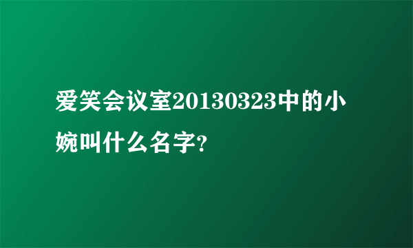 爱笑会议室20130323中的小婉叫什么名字？