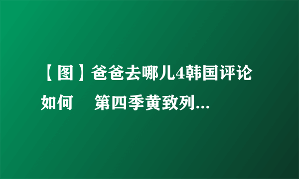 【图】爸爸去哪儿4韩国评论如何    第四季黄致列为什么下车？