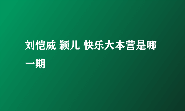 刘恺威 颖儿 快乐大本营是哪一期