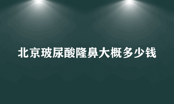 北京玻尿酸隆鼻大概多少钱