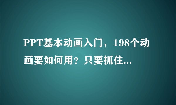 PPT基本动画入门，198个动画要如何用？只要抓住这4个要素