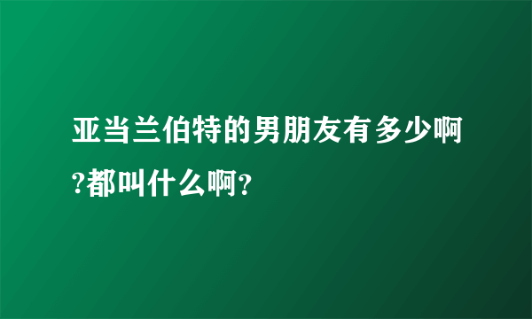 亚当兰伯特的男朋友有多少啊?都叫什么啊？