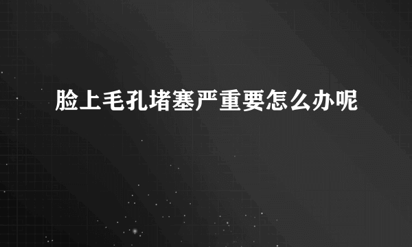 脸上毛孔堵塞严重要怎么办呢