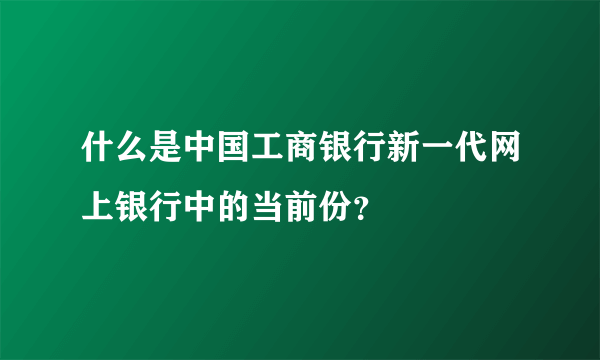 什么是中国工商银行新一代网上银行中的当前份？