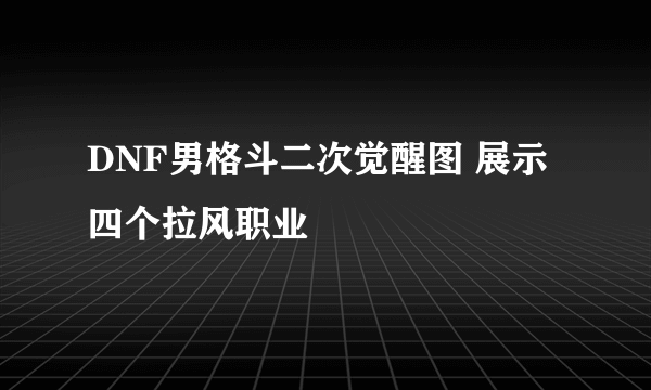 DNF男格斗二次觉醒图 展示四个拉风职业