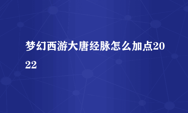 梦幻西游大唐经脉怎么加点2022