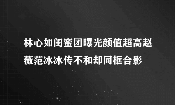 林心如闺蜜团曝光颜值超高赵薇范冰冰传不和却同框合影