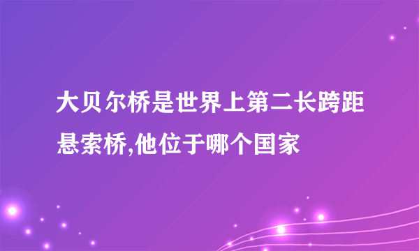 大贝尔桥是世界上第二长跨距悬索桥,他位于哪个国家