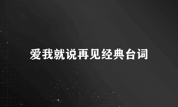 爱我就说再见经典台词