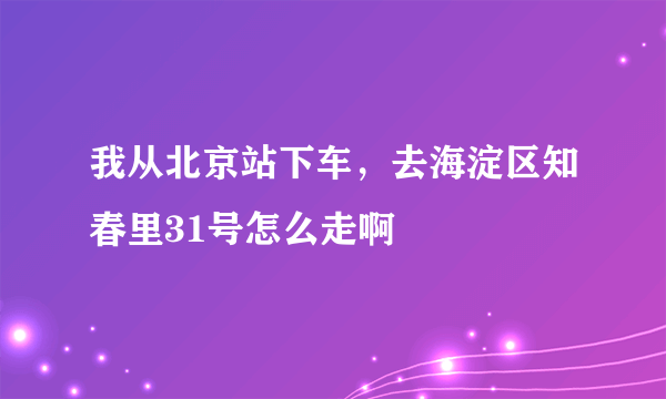 我从北京站下车，去海淀区知春里31号怎么走啊