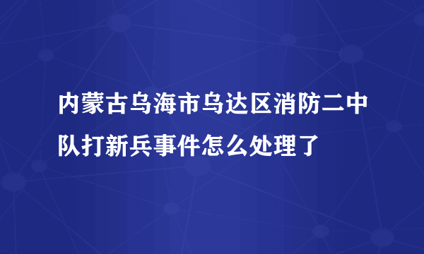 内蒙古乌海市乌达区消防二中队打新兵事件怎么处理了